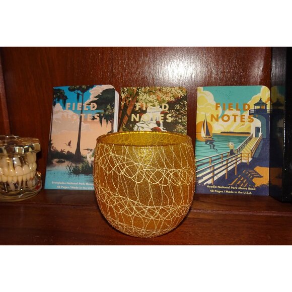 Vintage Yellow Spaghetti String Drink Glass 1970s cup - Picture 8 of 10